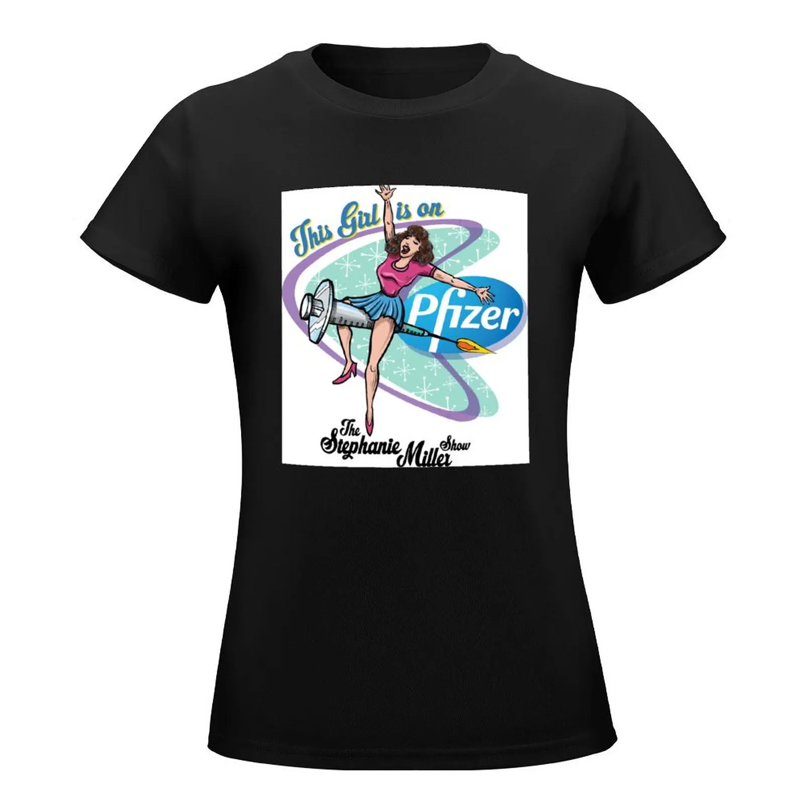 Эта девушка на Pfizer футболки с графическим рисунком летние топы женские для