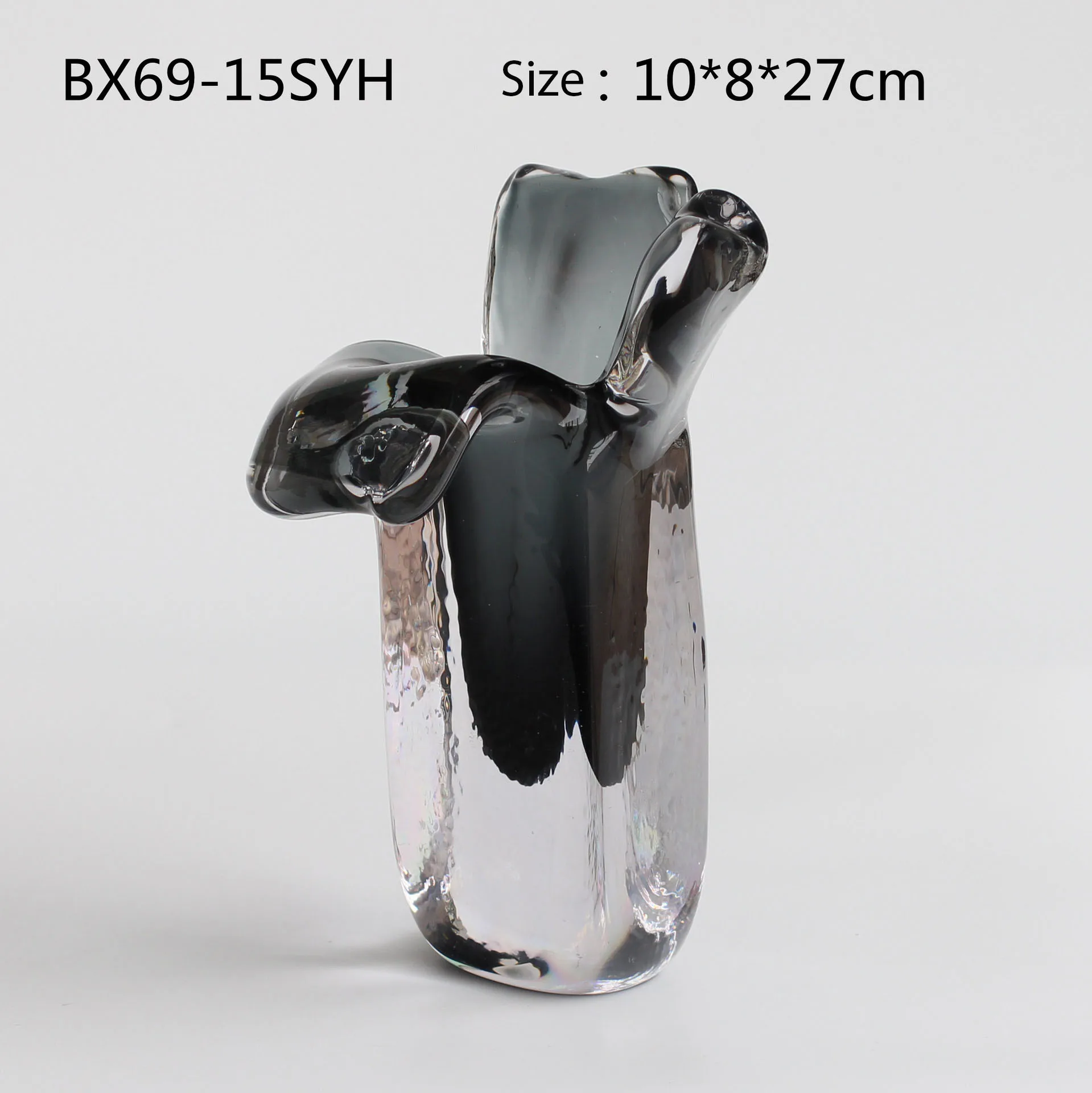 Современная искусственная Роскошная стильная Тяжелая ваза из дутого стекла для