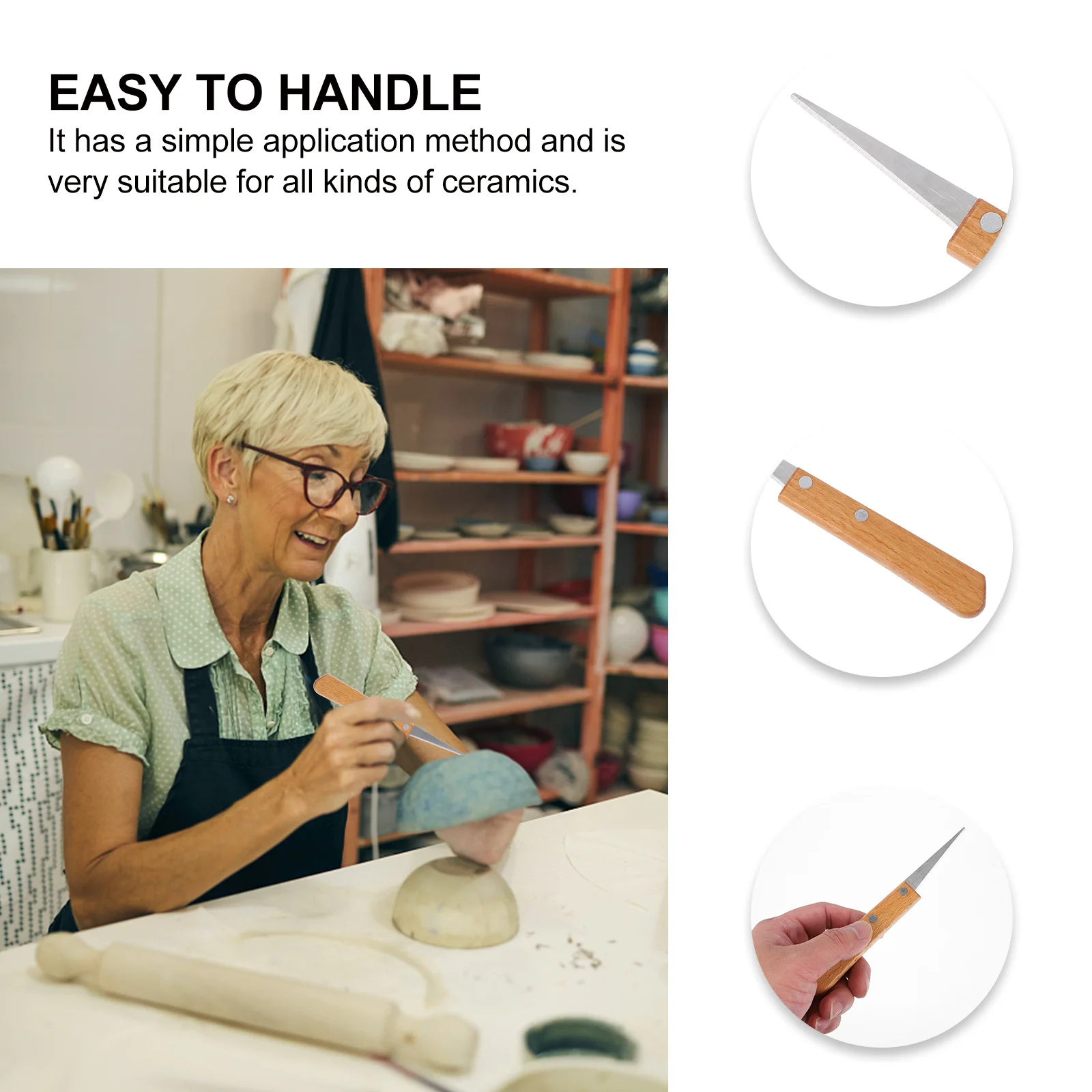 2 шт. нож для гравировки керамический с деревянной ручкой