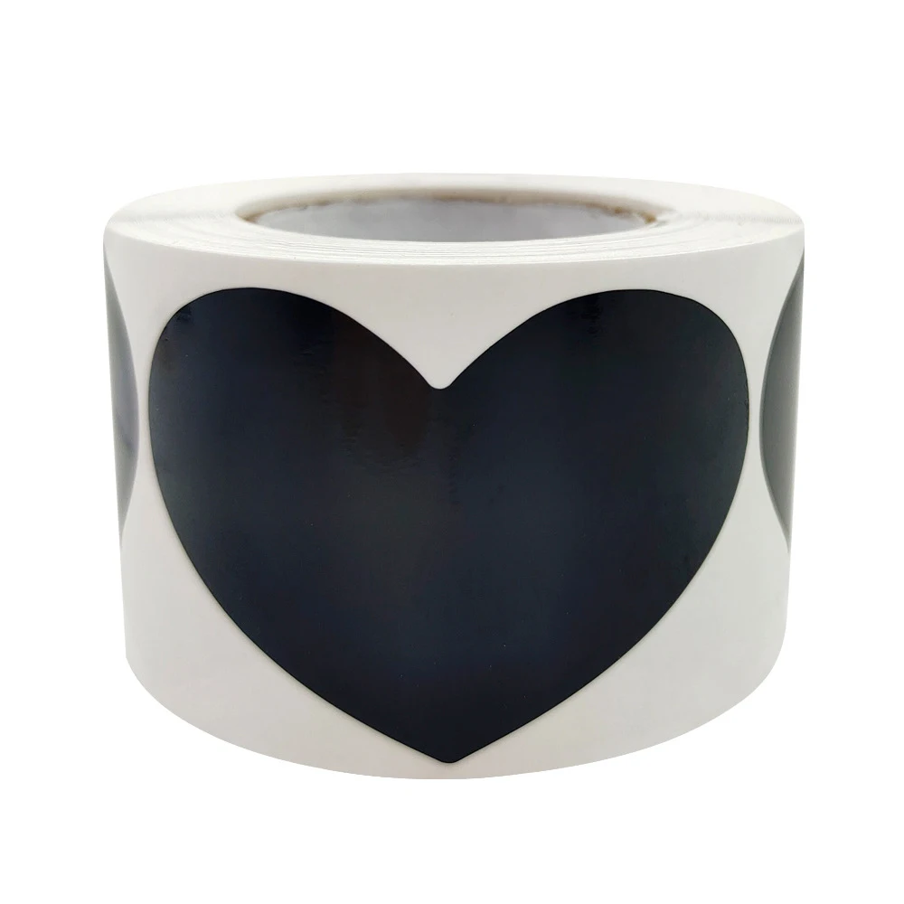 

150Pcs/roll Heart Black Waterproof Blackboard Sticker Labels Erasable Chalkboard Kitchen Jars Stickers Home Bottles Tags
