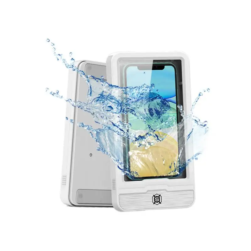 

Easy To Install Shower Phone Holder Reliable Sealing Protection Wall Mounted Phone Case 180 Degree Rotation Sensitive Touch