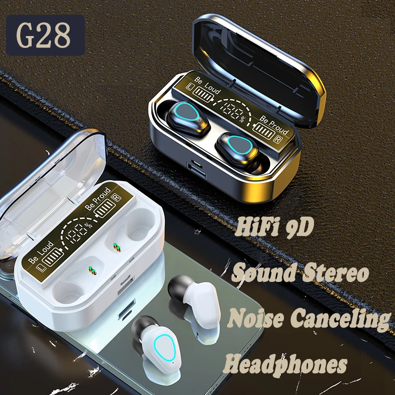 

TWS Wireless Headphones Bluetooth 5.2 Earphones 9D Stereo Sports Waterproof Headsets With Mic 3500mAh Charging Box Earbuds