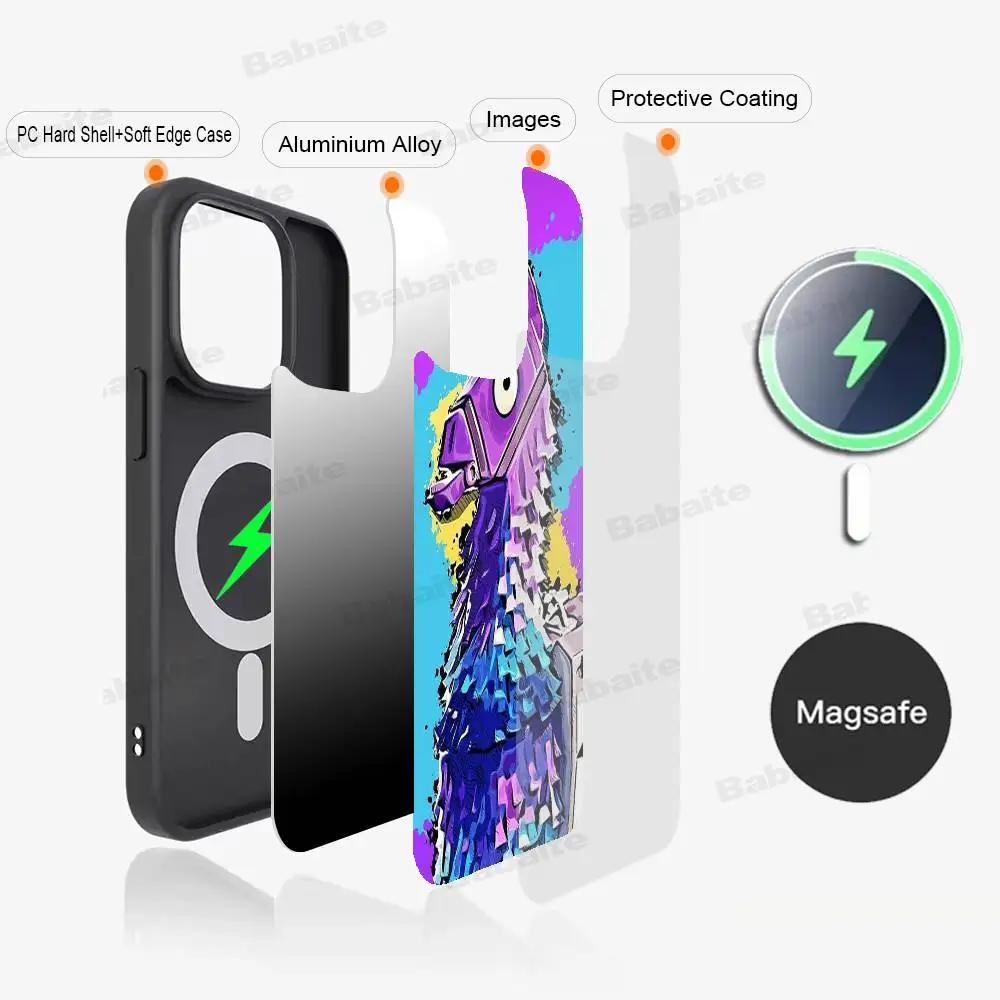 Фото Чехол для телефона F-Fortnites-Cools, магнитный чехол для iPhone 17, 16, 15, 14, 13, 12, 11, чехол для беспроводной зарядки Magsafe №4