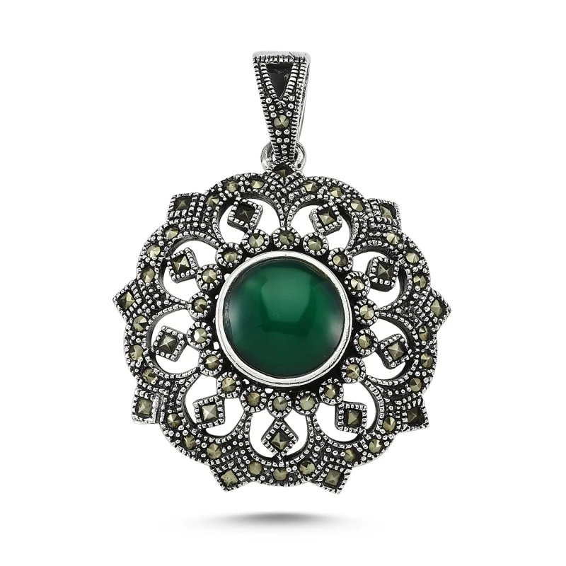 

Серебряный 925 пробы кулон из натурального камня