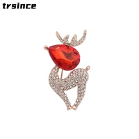 exquisite unique rhinestone deer brooch christmas elk jewelry crystal antlers brooches for women wedding party gift