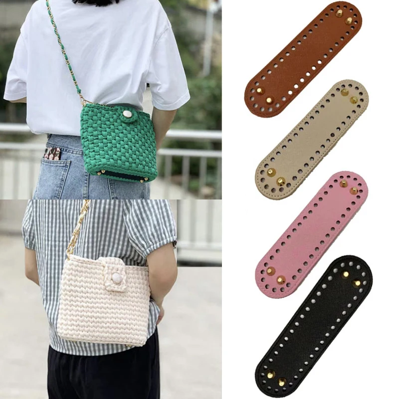 5Sizes PU Leather Handmade Bag Bottom For Diy Women Purse  Handbag Knitting Bags Wear-Resistant Accessories Parts 8Color