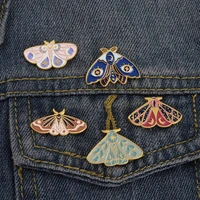 butterfly moth enamel brooch pin star and moon pattern vintage insect badge animal fasion jewelry gift ladies girls wholesale