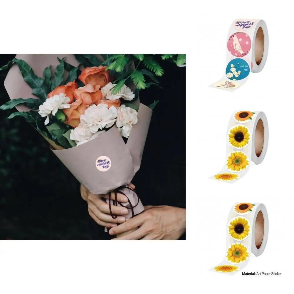 

Package Seal Labels Beautiful Simple Self-Adhesive Happy Mother Day Seal Labels Thank You Sticker for Package Bag