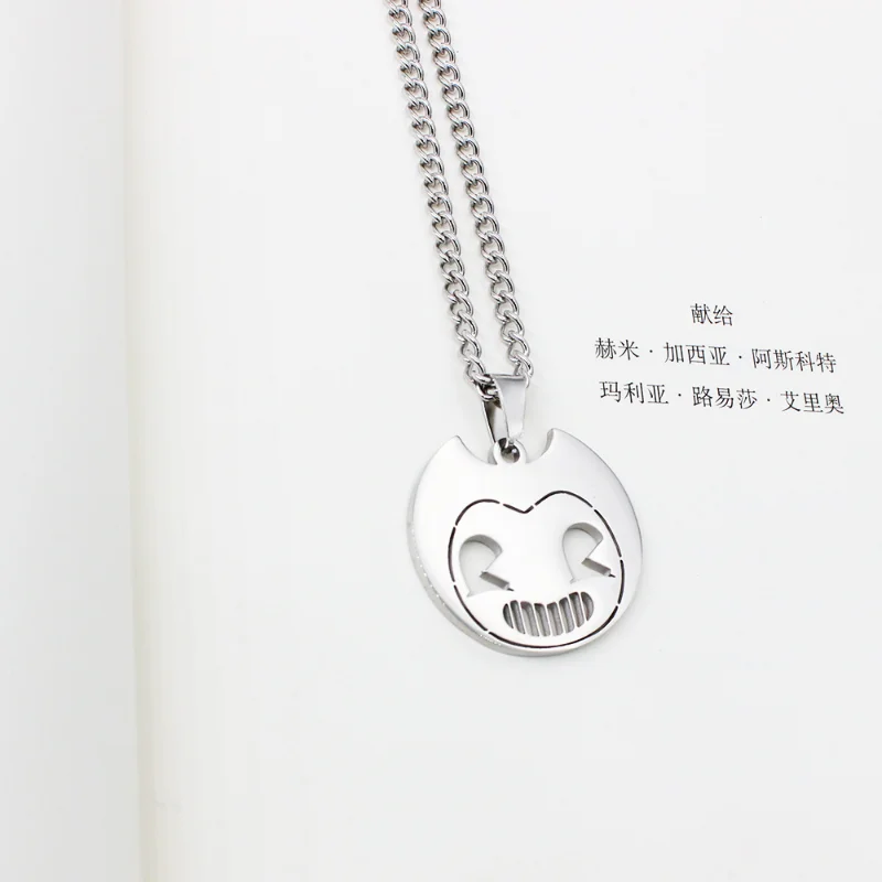 Kawaii Bendy Necklace Women Hollow Titanium Steel Necklaces Man Design Silver Color Necklace Cartoon Kawaii Accesorios Jewelry images - 6