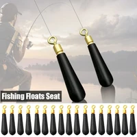 10 50pcs copper head rubber bobber drift fishing floats seat vertical fishing float rotation buoy seat fishing bobber accesories