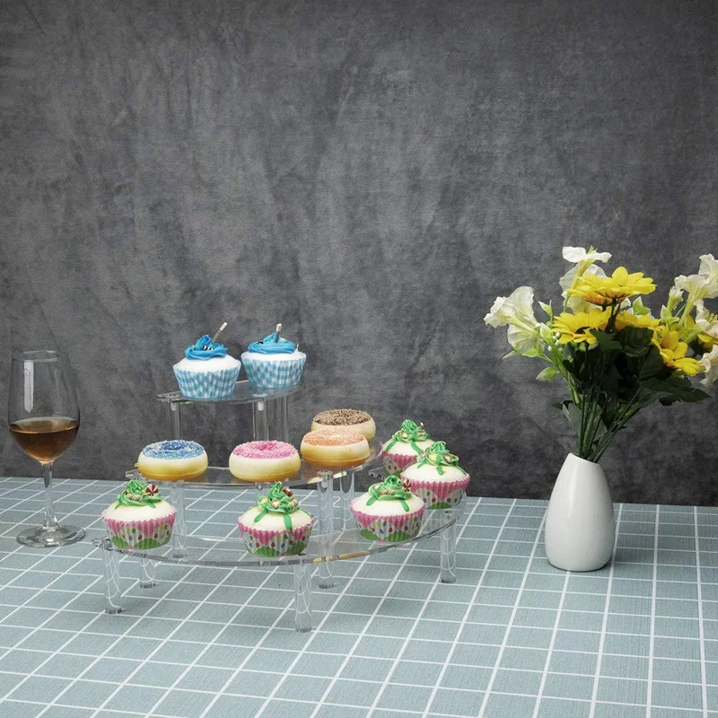 Transparent Removable Acrylic Jewelry Cake Display Stand Party Round Cupcake Holder Bakeware Wedding Birthday Party Decoration