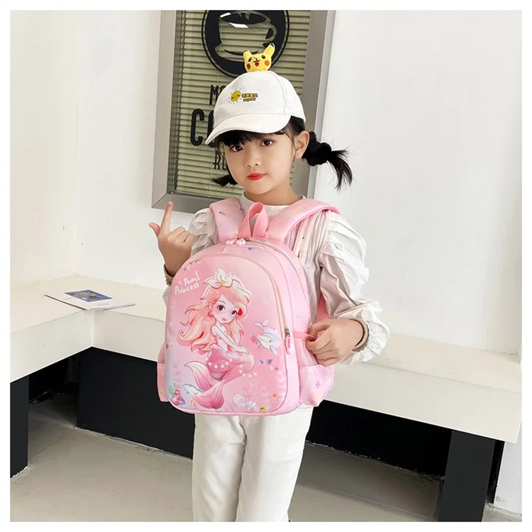 New Cartoon Children Sweet Pink Mermaid Cartoon Backpacks Lovely Little Girls Princess Fashion Students School Bags Hot
