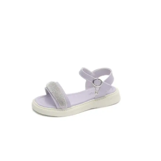 Сандалии для девочек 2022 Детские Модные летние новые туфли принцессы с блестками