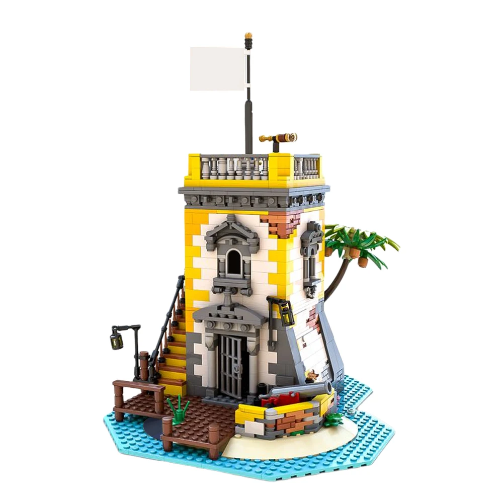 MOC Pirate Theme Sabre Island Anno Domini 2021 Building Blocks Set For 21322 Pirates of Barracuda Bay DIY Toys For Children Gift