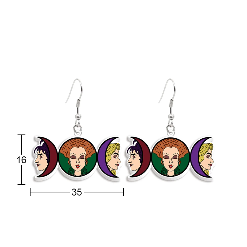 Забавные серьги-подвески Хэллоуин в виде героев мультфильма хокус покус