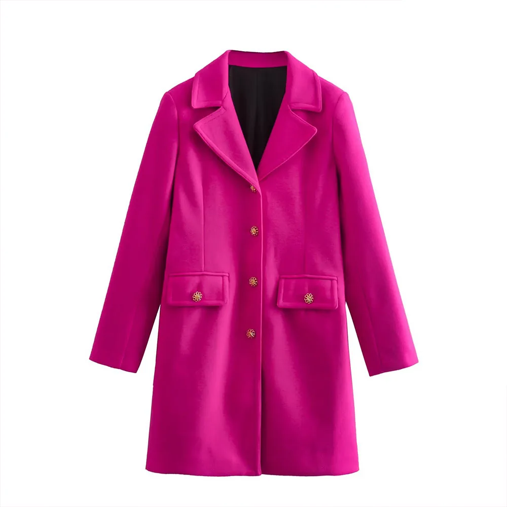 

BER&OYS&ZA2022 Autumn/Winter new high quality burst women's fashion suit collar temperament slim wool coat coat 9183744