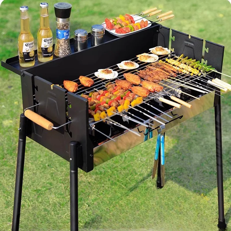 Полка для приправ Уличная плита барбекю Уголь пикника Домашняя уличная Gridiron Tungku