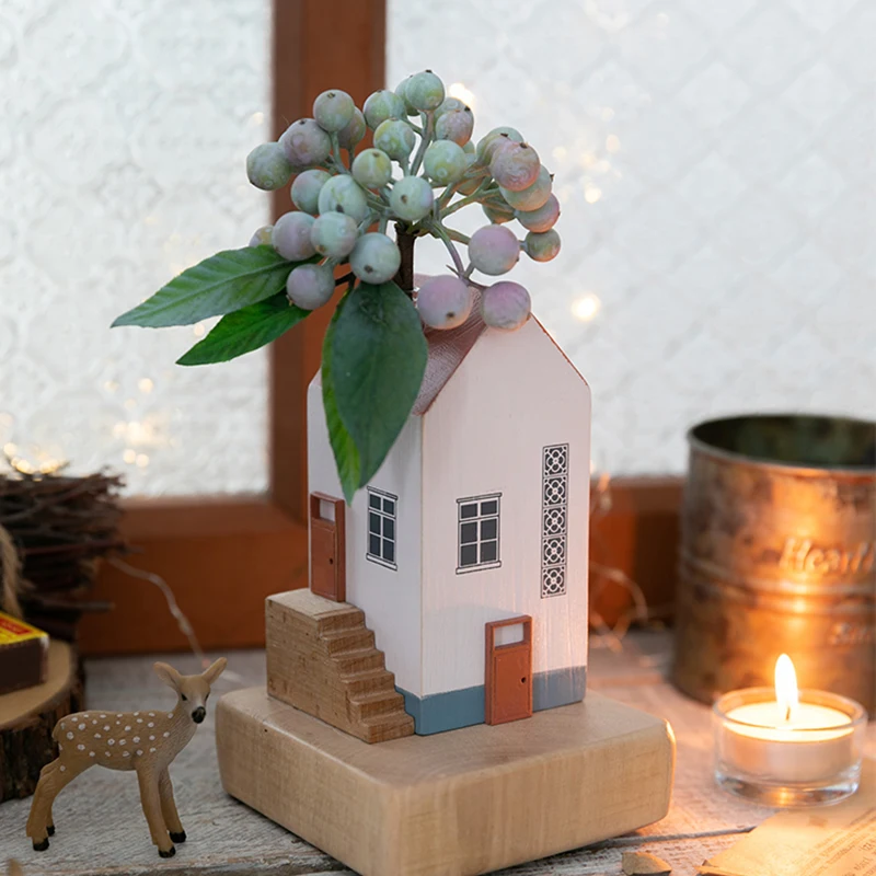Деревянное украшение для дома, Рождественское украшение для дома, модель ландшафта, миниатюры, домашний декор, креативный милый подарок в с...