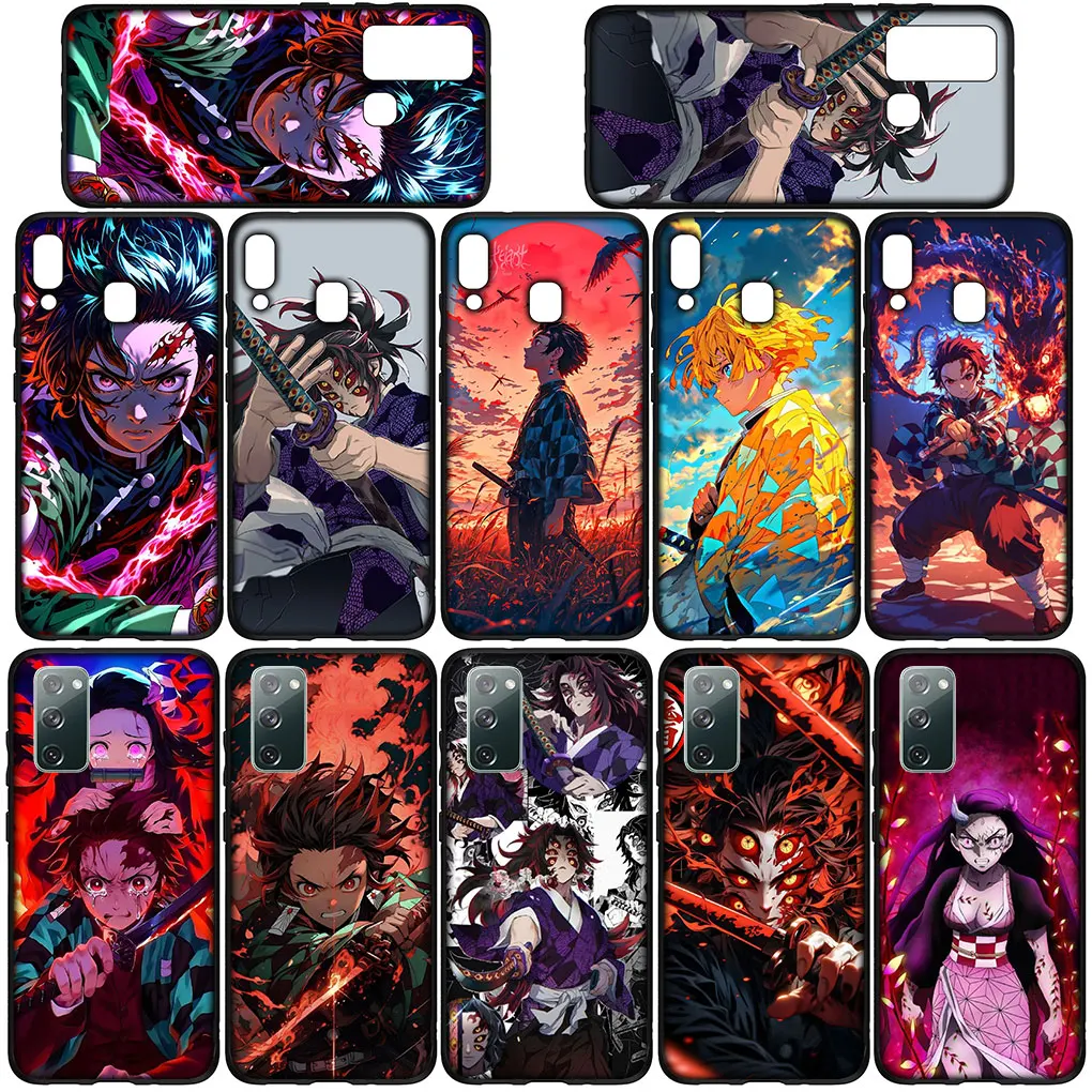 Kokushibo Nezuko Tanjirou убийца демонов чехол для OPPO A17 A15 A16 A12 A53 A54 A57 A78 A79 A58 A38 A98 A94 A92 A96 A74 A95 A77
