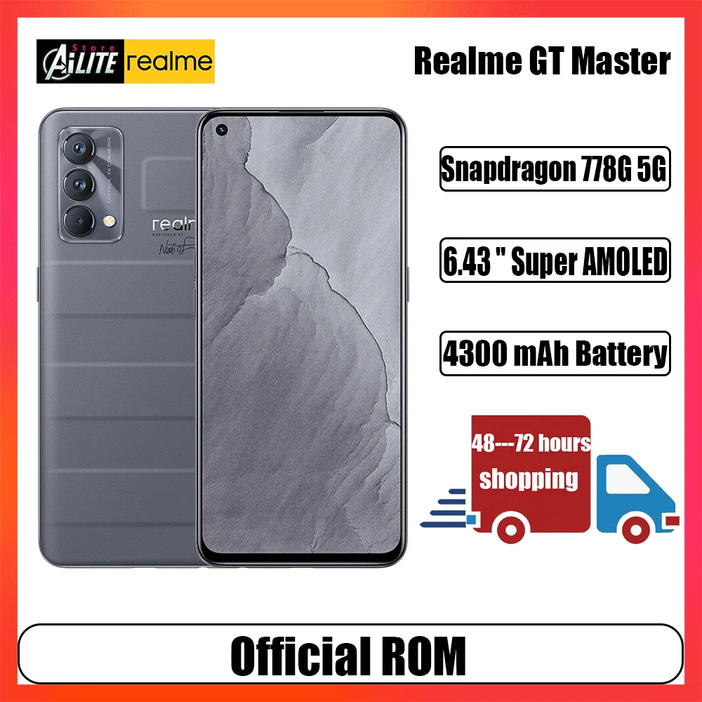 realme gt master edition 5g cell phone snapdragon 778g 6 43 super amoled 120hz 64mp nomo cam 65w fast charge 4300mah ota nfc free global shipping