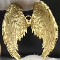 vintage brass angel wings charm pendant diy key chain pendant accessories retro jewelry