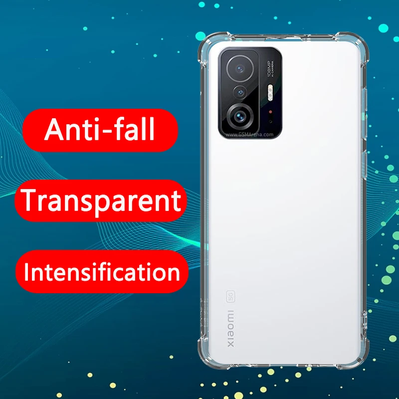 

Airbag Shockproof Fine hole Transparent Phone Case For Xiaomi 11T Pro case Anti-drop Lens Protection Clear Case