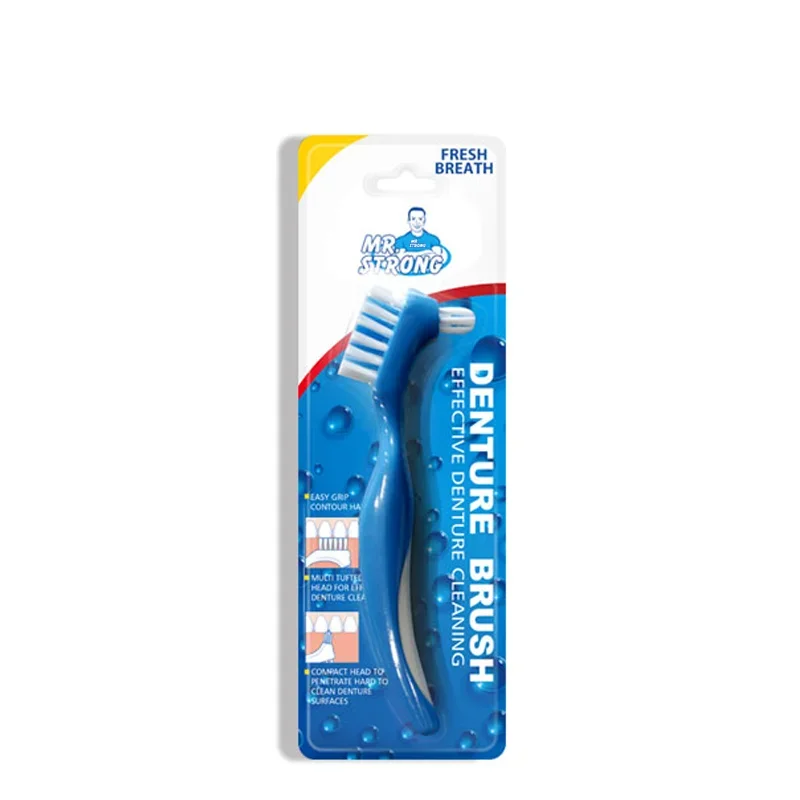 

Double Side Denture Toothbrush Ergonomics Handle Plastic Multi Layered Bristles False Teeth Oral Care Brush Ergonomics Soft Oral