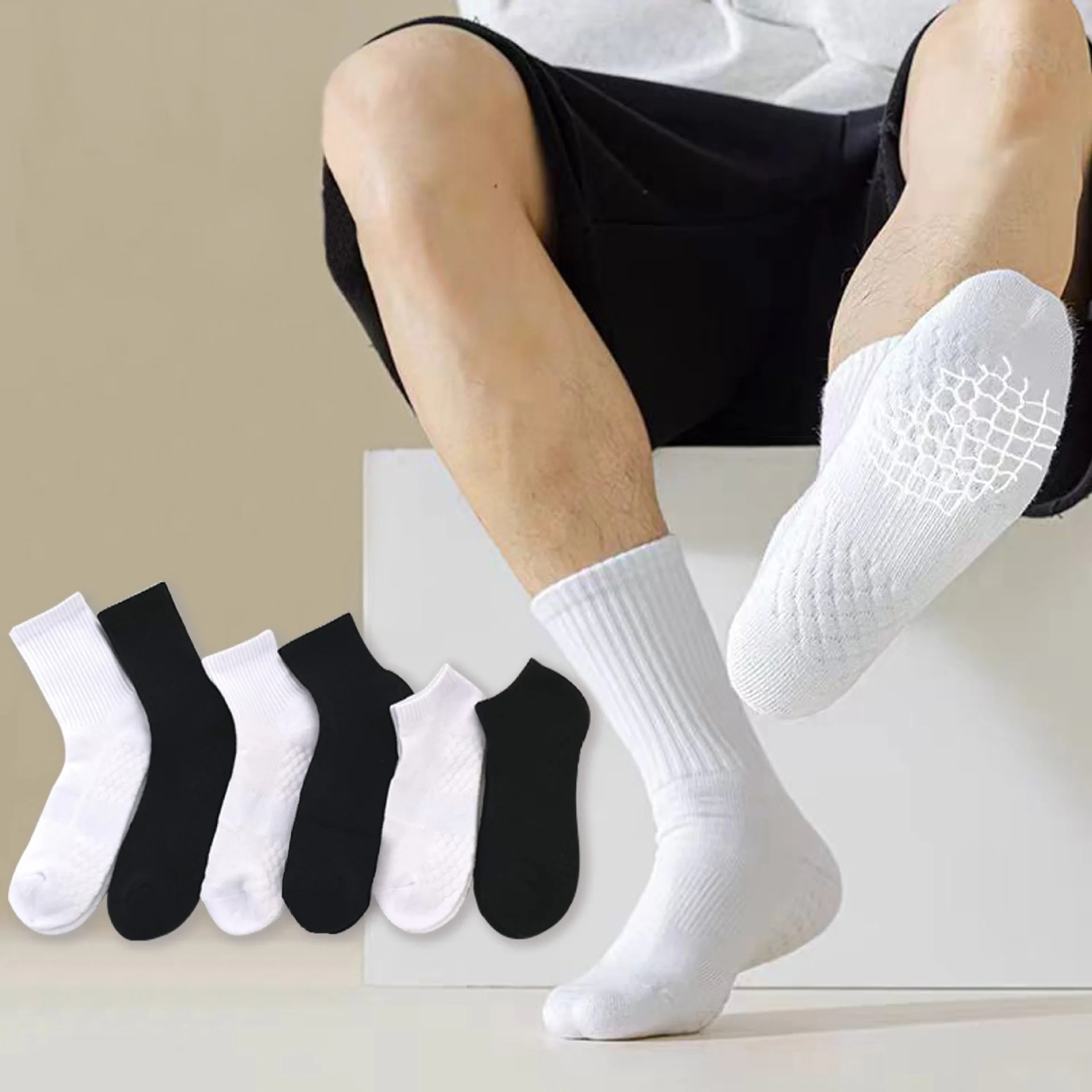 5 Пар Мужских Хлопковых Носков С Дышащей Сеткой Спортивные Тонкие Повседневные
