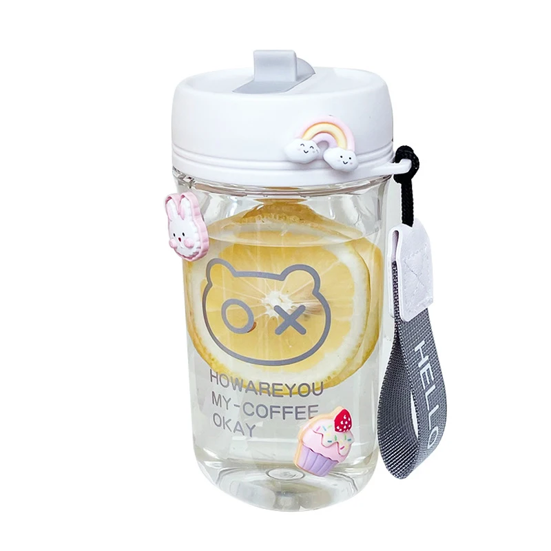 

Accompanying Sippy Cup Girls High-value Plastic Student Cup 550ml Cute Ins Net Red Summer Water Cup Water Bottle Portable