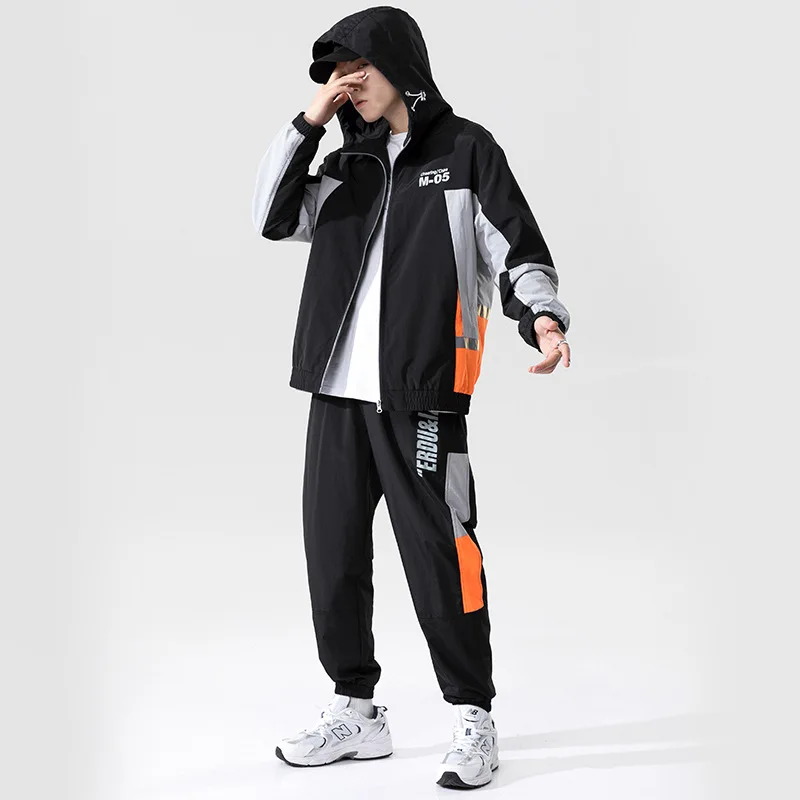 Men's Suit New 2023 Fashion Sports Suit Jacket and Trousers Two-piece Sports Suit Men's Fashion Street Casual Jogging Suit