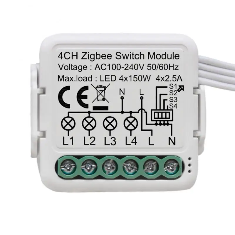 

Support Two Way Control Zigbee 3.0 Switch Tuya Diy 3gang 4gang Breaker Wireless Remote Control Mini Module