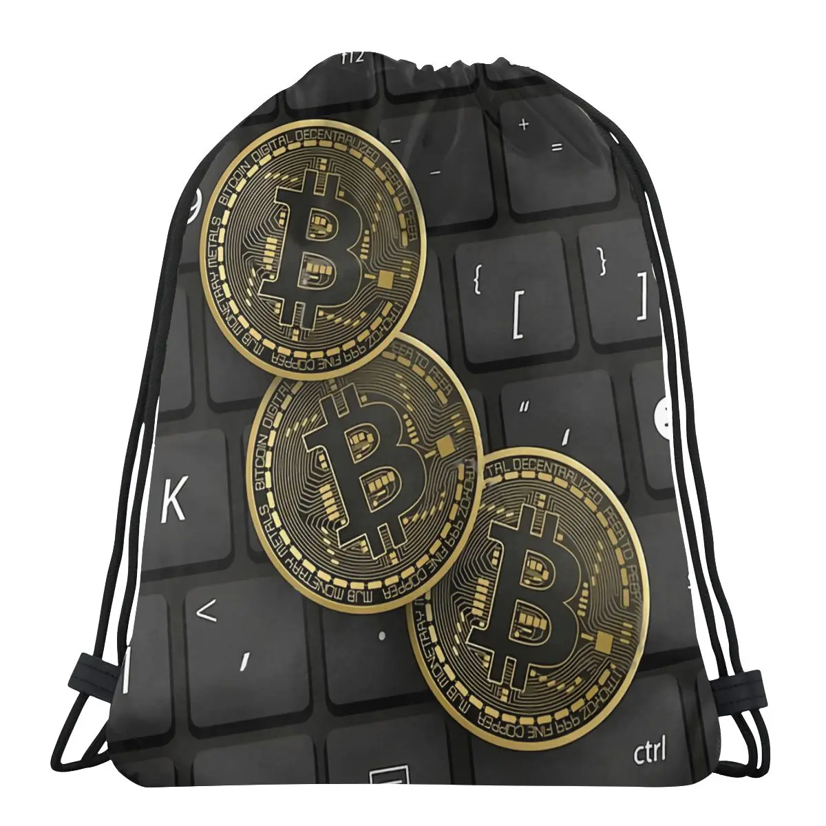 

Bitcoin Crypto Miners Drawstring Bags Gym Pouch 3D Print Backpack Shoe Bag
