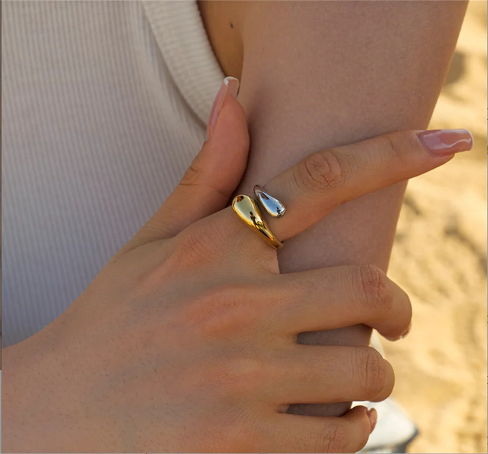 Grier Модные Простые перекрестные Открытые Кольца Ttitanium Steel Открытое кольцо