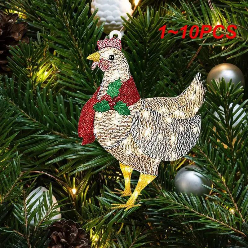 1~10PCS Weihnachten Baum Schal Huhn Ornamente Tier Weihnachten Baum Hängen Hause Urlaub Partei Kinder Zimmer Dekoration Drop