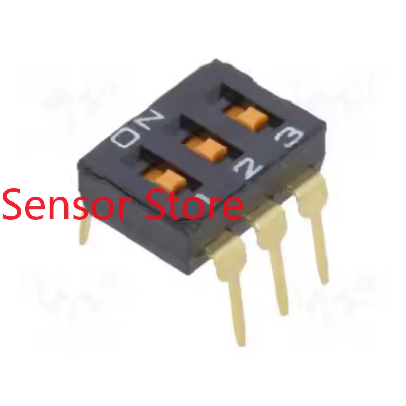 

10PCS A6T-3102 3-position In-line Vertical DIP Switch 3P Toggle 6-pin Film