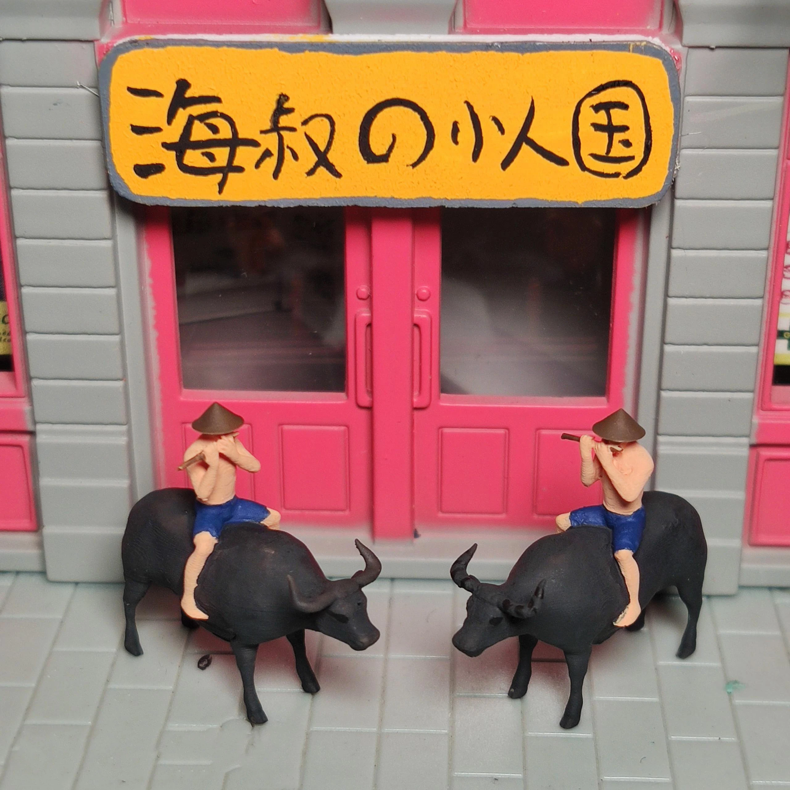 

1:64 Male Solider Childer&Cattle Unpainted/ Painted Full Set 3D Print Action Figure for Car Sand Decoration Toys Model