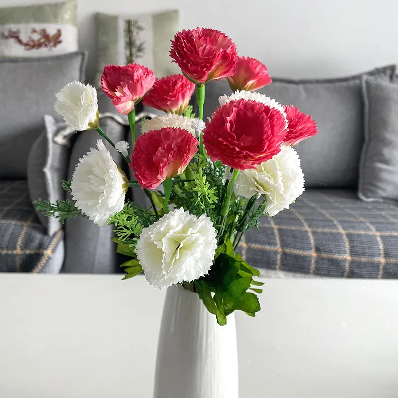 

Imitation Flower Carnation Mother's Day Gift Living Room Home Decoration Fake Flower Darden Hotel Set Small Handlebar Flower