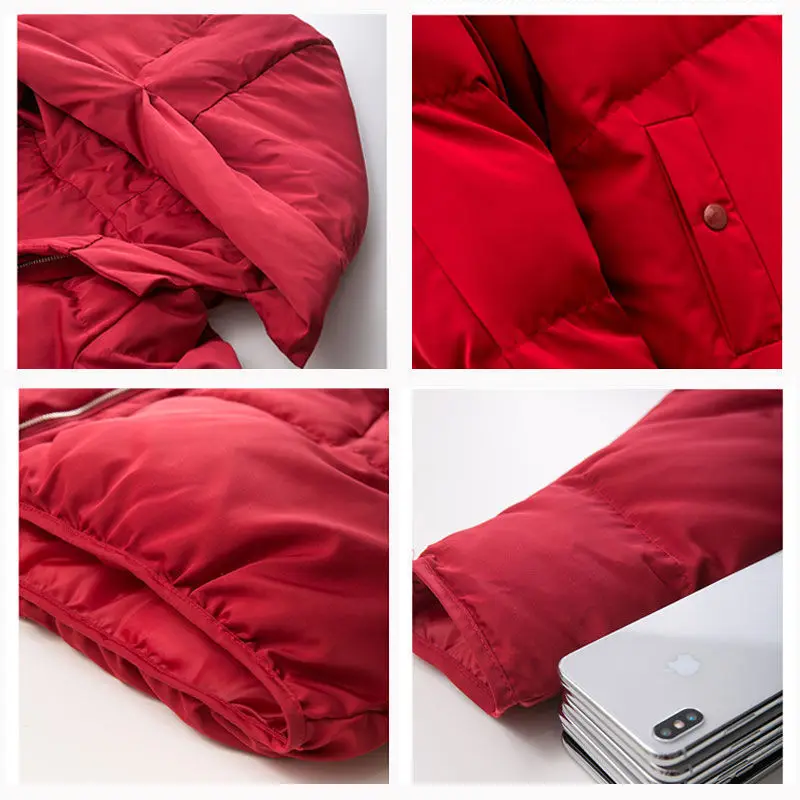 Cotton Padded Jacket Winter Hooded Parkas Woman Warm Down Jacket Plus size Female Coat Thicken Solid Student Casual Snow Outwear
