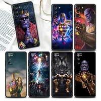 marvel hero thanos avenger phone case for samsung galaxy s20 s21 fe s10 s9 s8 s22 plus ultra s10e lite case black tpu soft cover