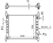 

BCH191016 для водяного радиатора двигателя SPARK 1.2I 10 ручной (450 × 16)