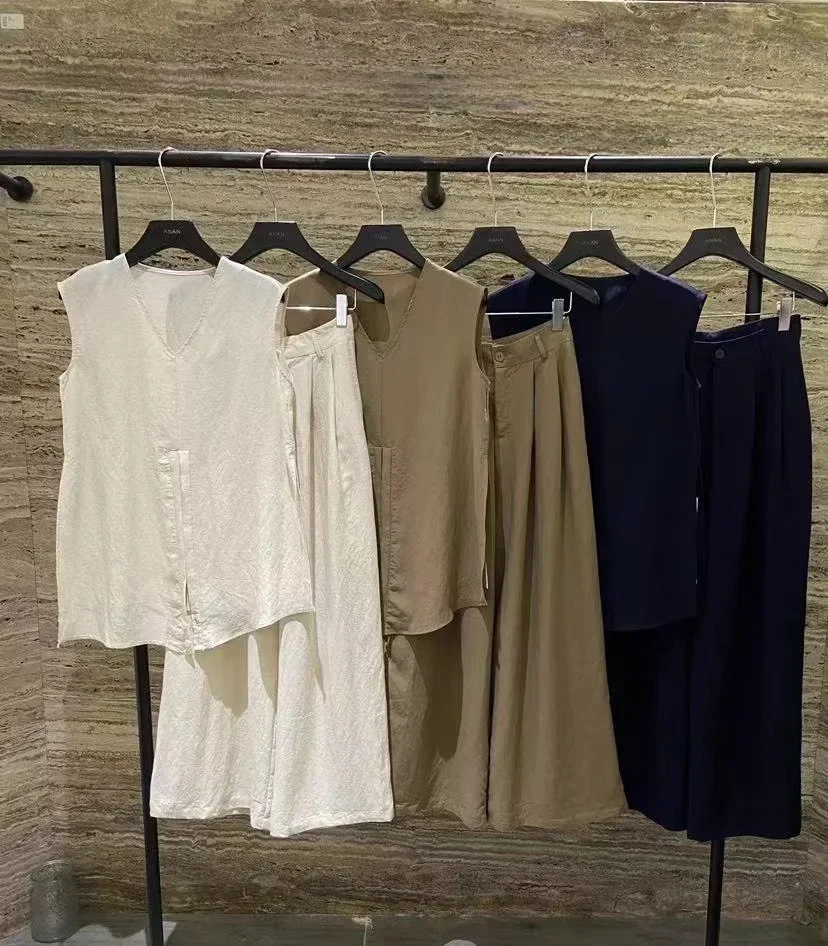 Anan Anna Guangzhou Thirteen Road Women's Fashionable Casual Suit Elegant Commuting Cotton Linen 15609-91858
