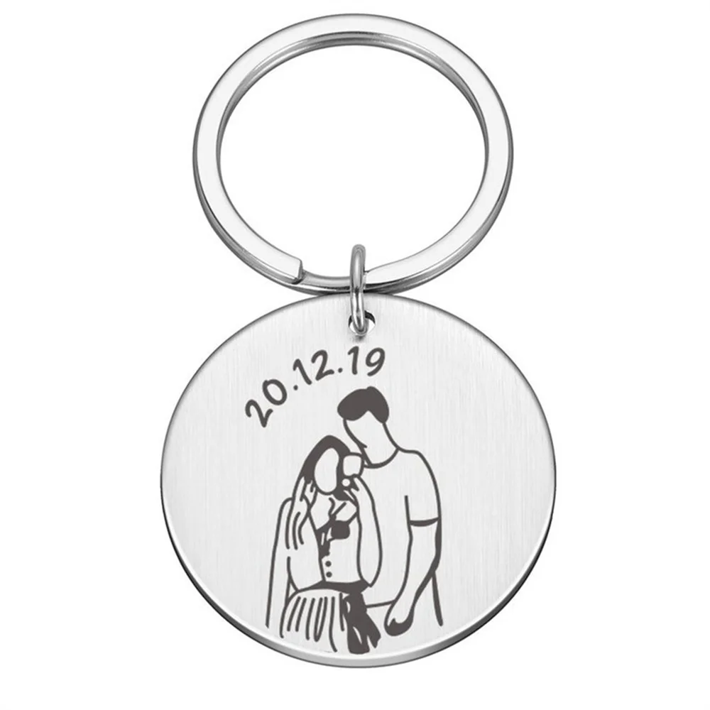 1 Pair Anniversary Valentine's Day Custom Keychain Gift Girlfriend Boyfriend Couple Keychain Custom Date Year Anniversary Gift