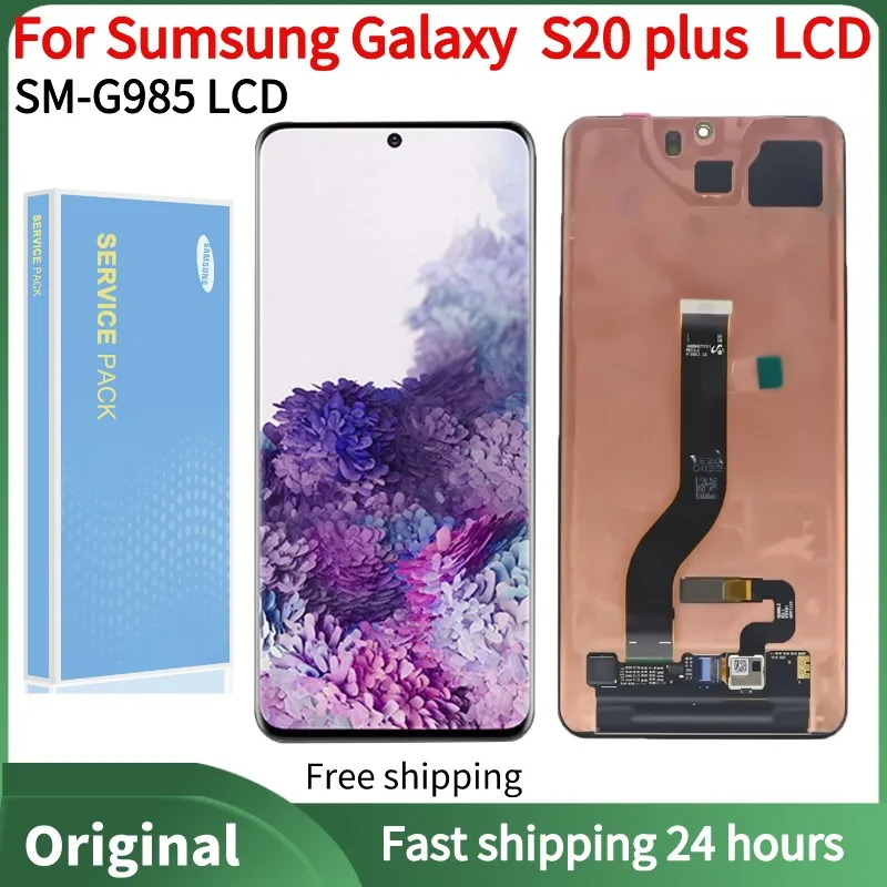 Original AMOLED LCD For Samsung S20 plus G985 LCD For Samsung S20+ G985F Display Touch Screen Digitizer Assembly Repair Parts