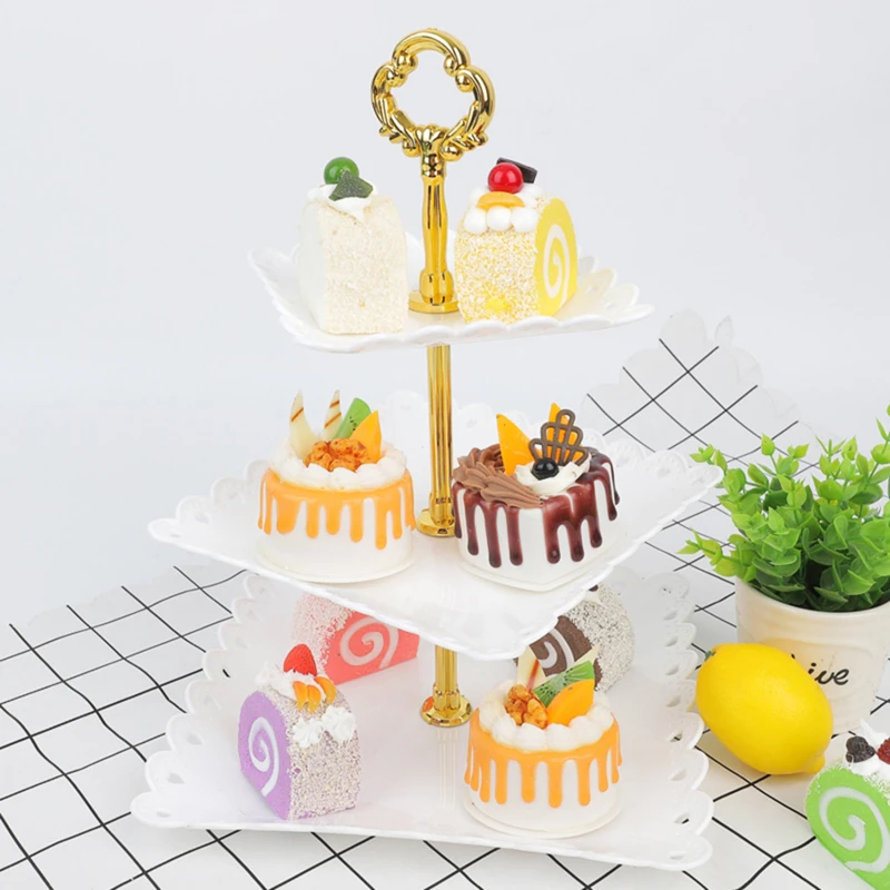 

Съемная подставка для торта в европейском стиле, 3 уровня, конфетница, подставка для сервировки десертов, домашний декор для свадебной вечер...