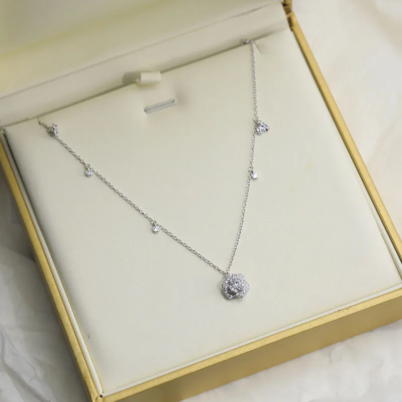 

Piaget Classic Luxury Brand Jewelry High Quality 925 Silver Rose Necklace For Women Pertty Gift