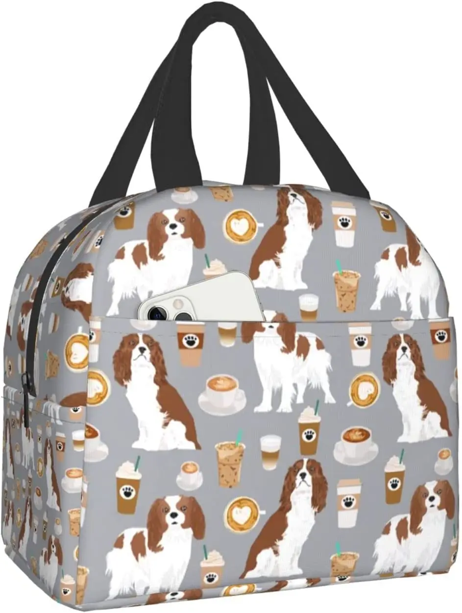 

Ланчбокс Charles Spaniel для влюбленных собак, водонепроницаемая изолированная многоразовая сумка для еды, коробка для завтрака, для улицы, работы...