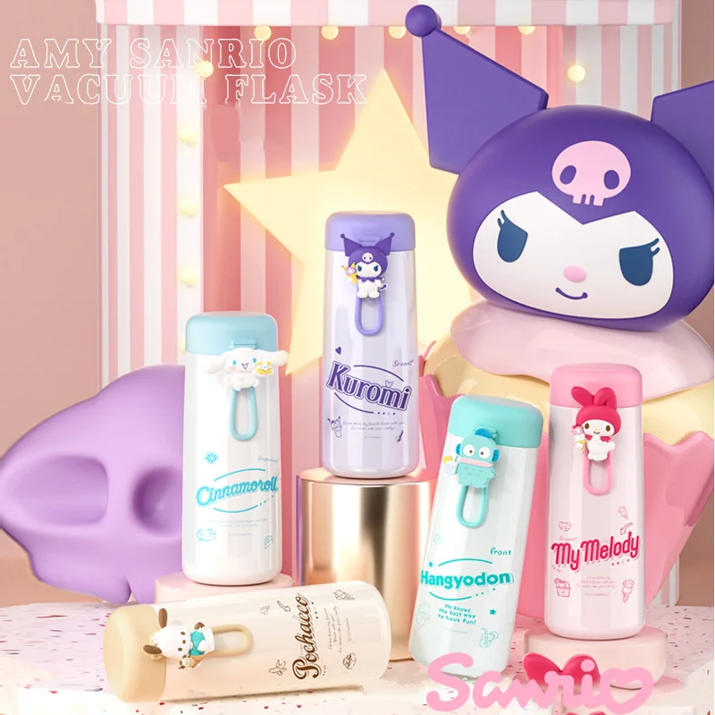 

350 мл Kawaii Sanrio Kuromi бутылки для воды Cinnamoroll My Melody понравилось кофейная чашка термосы соломенная чашка милая посуда для напитков