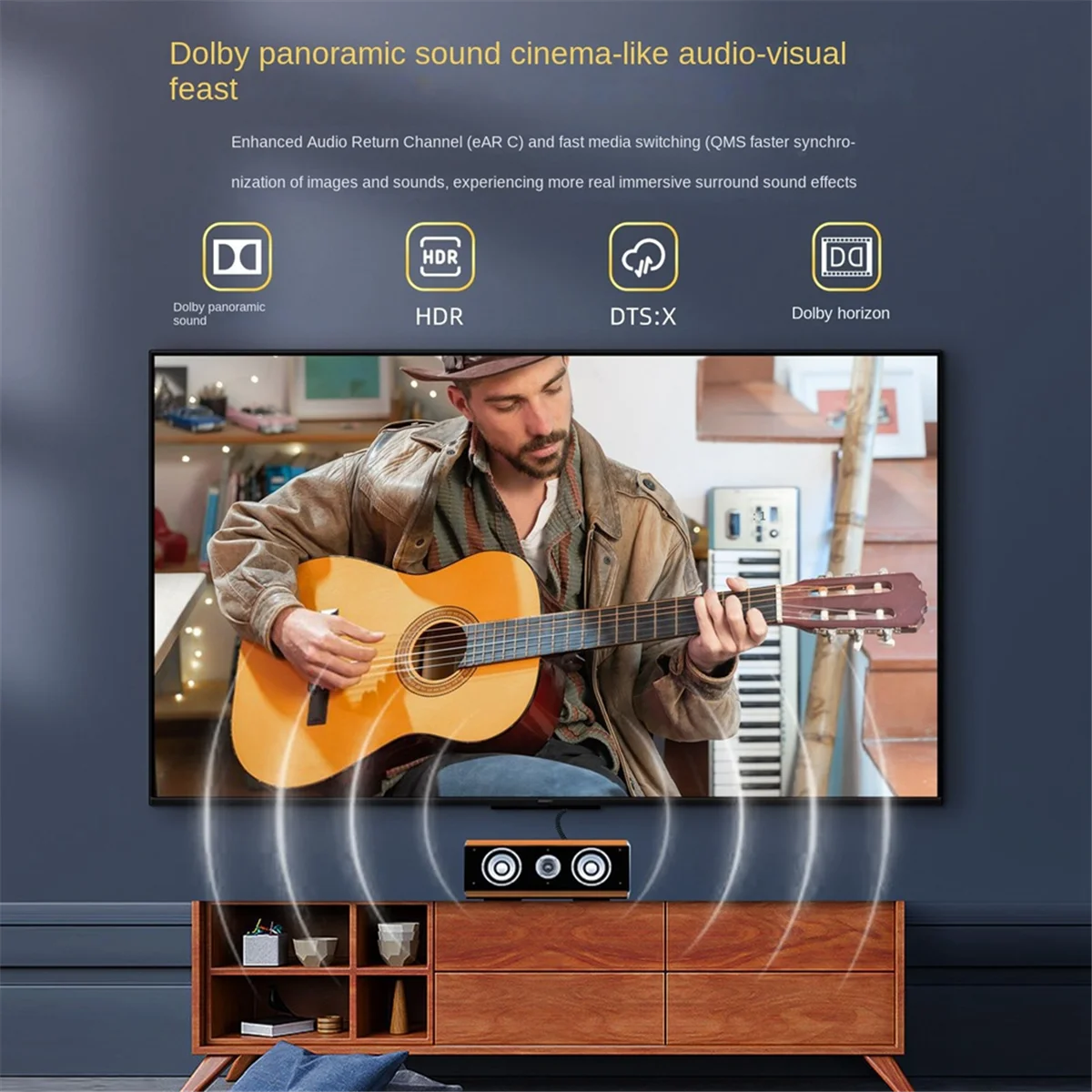Фото HDTV 8K HDMI-совместимый 2,1 48 Гбит/с Ultra HD кабель Многофункциональный ТВ компьютерный монитор кабель 2 м №3
