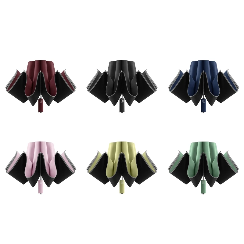 

Three Folding Reverse Umbrella Anti-uv Umbrella Windproof Sun Proof for Outdoor Traveling Camping Travel Umbrellas Drop Shipping