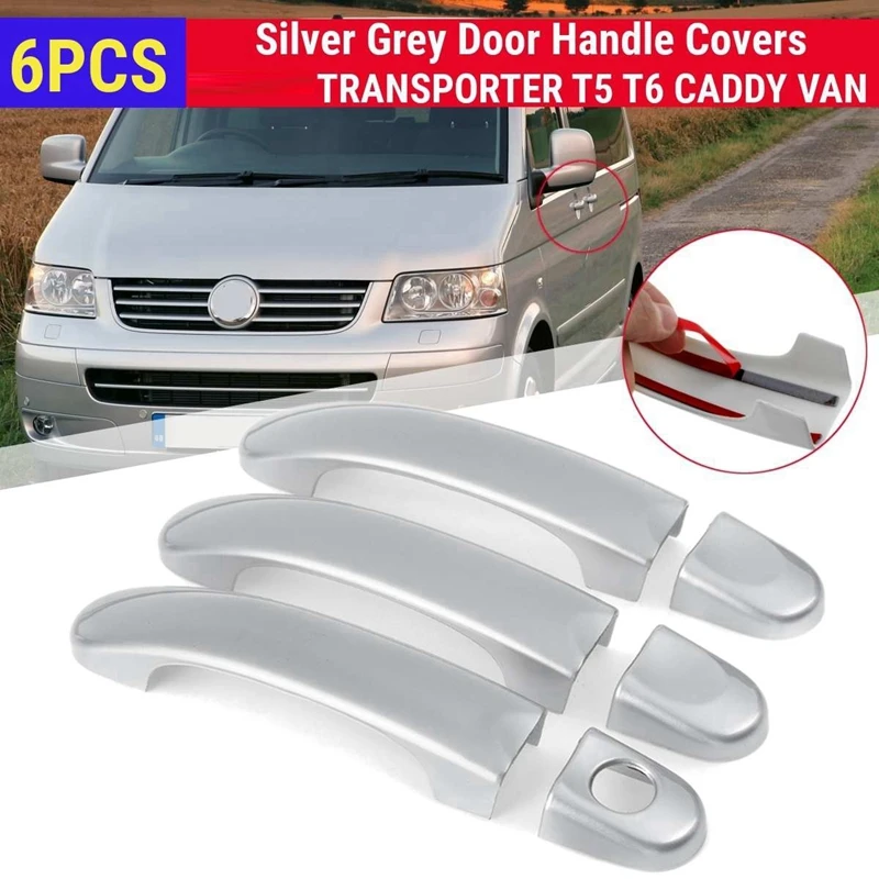6 шт. набор накладок на внешнюю дверную ручку автомобиля для T5 TRANSPORTER 2003-2015 T6 2015-Up
